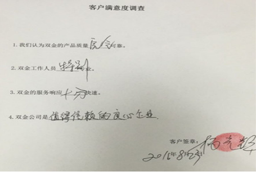 客戶(hù)對(duì)雙金圓錐破的滿(mǎn)意度調(diào)查