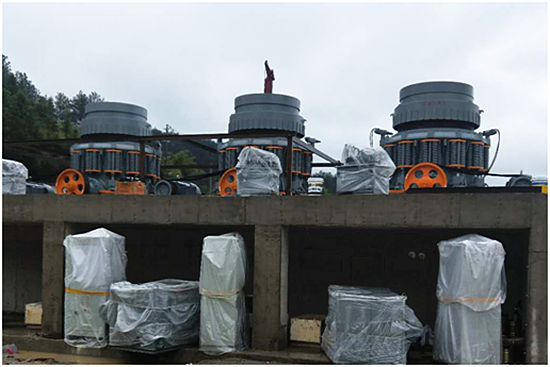 雙金三臺(tái)1650圓錐機(jī)用于600噸生產(chǎn)線